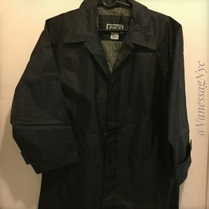 Pace Raincoat Trench Coat Black Sz XL